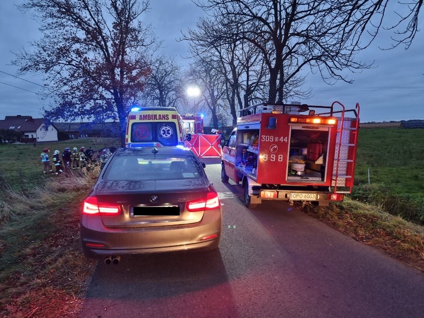 Wypadek śmiertelny we wsi Grabie w powiecie opolskim.