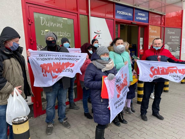 Interwencja związkowców w cieszyńskim sklepie sieci Intermarche.