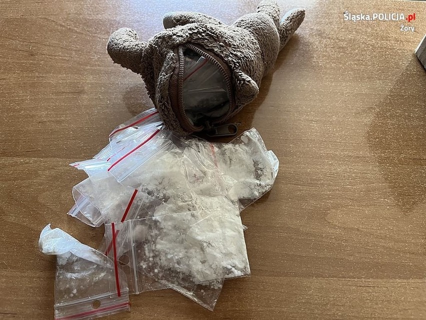 Żory. Narkotyki w pluszakach. Policjanci odkryli je w mieszkaniu 48-letniej kobiety