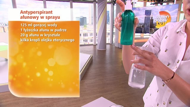 Aneta Suchowierska w programie "Dzień Dobry TVN" zdradziła, jak zrobić antyperspirant ałunowy w sprayu.