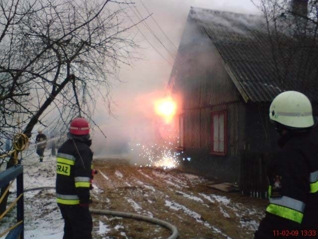 Pożar domu w Lubiejewie