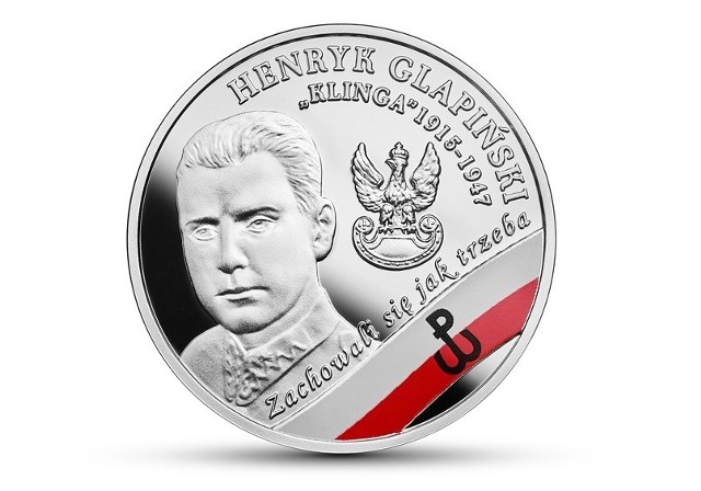 Moneta kolekcjonerska NBP - Henryk Glapiński ps. Klinga