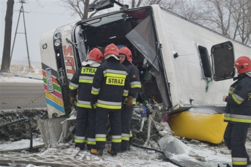 Autokarem podróżowali kibice Lechii Gdańsk, którzy wracali z...