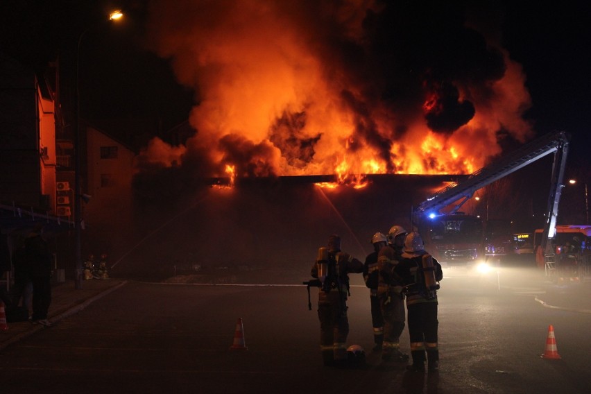 Pożar dworca PKS w Olkuszu (1 stycznia 2023)