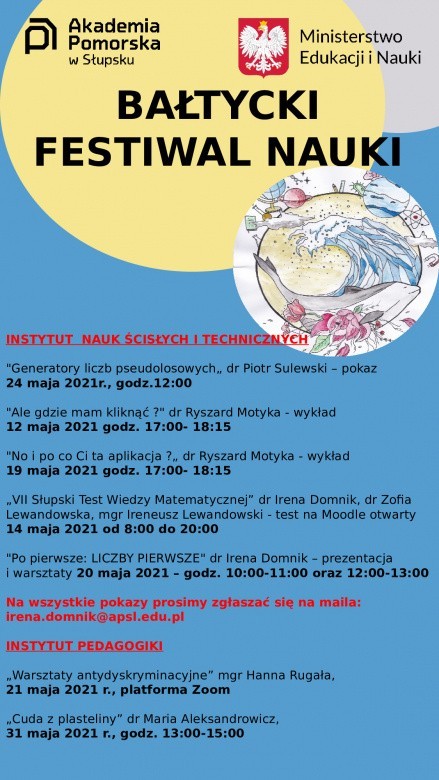 Program XVII Bałtyckiego Festiwalu Nauki.