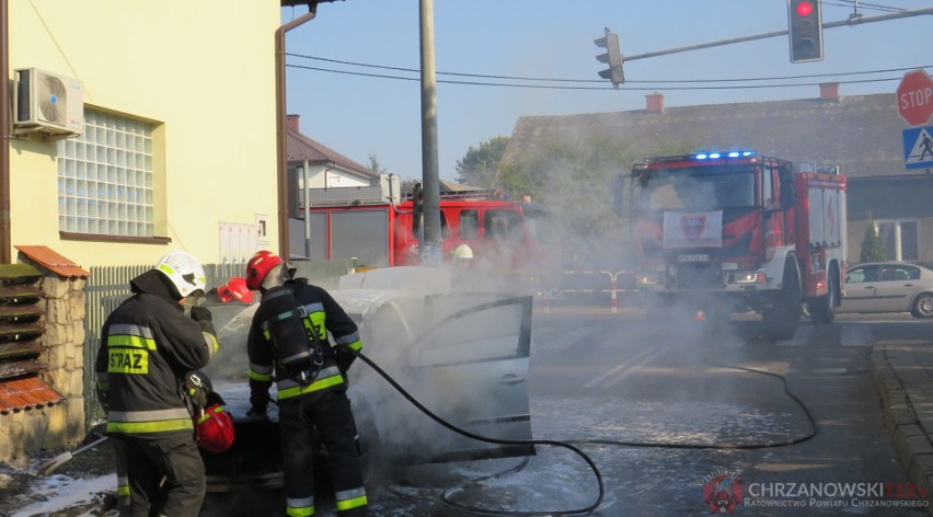 Na drodze nr 780 między Alwernią a Libiążem doszło do pożaru samochodu. Spłonął doszczętnie