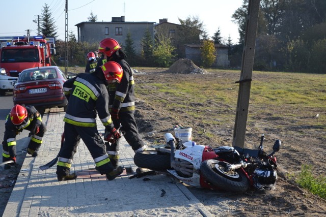 Wypadek motocyklisty w Rybniku