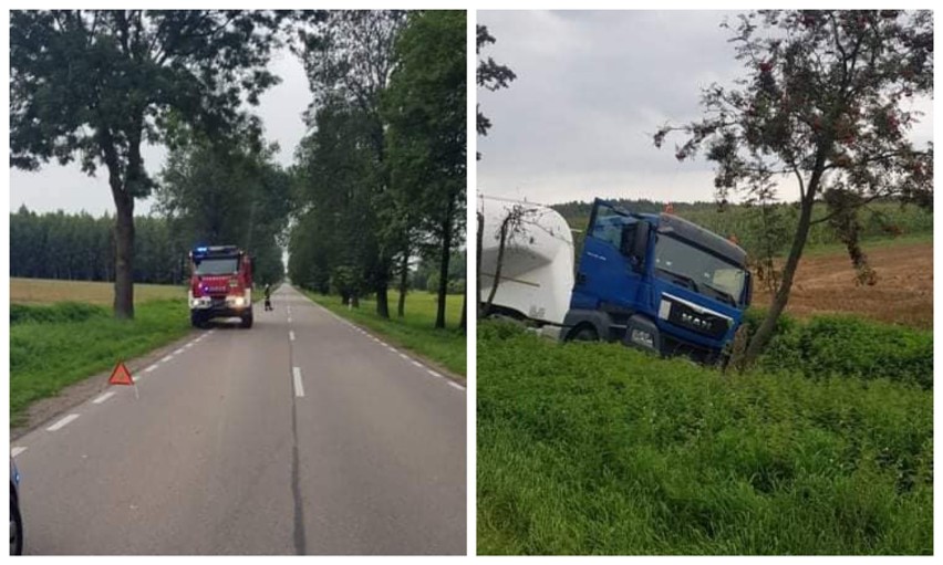 Kalnica. Wypadek ciężarówki z cementem