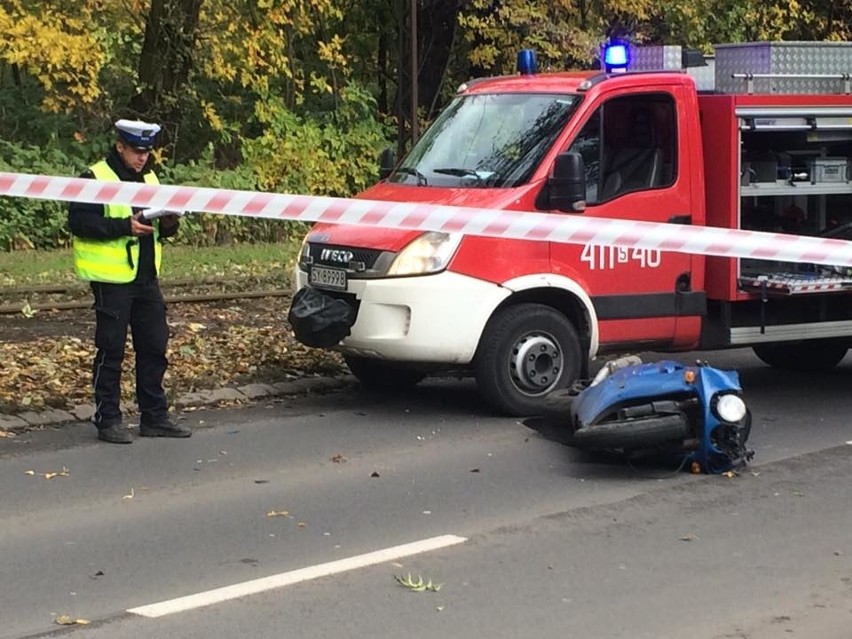 Wypadek motocyklisty w Bytomiu. Motocyklista trafił do szpitala