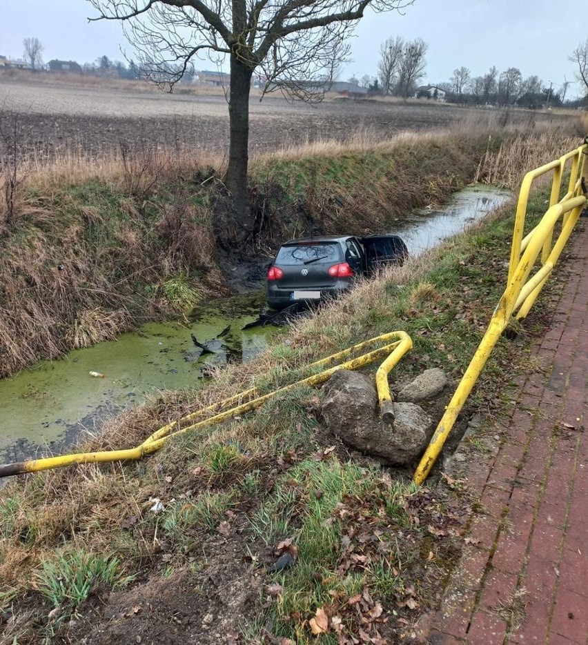 Na szczęście nic złego nie stało się kierowcy, który...