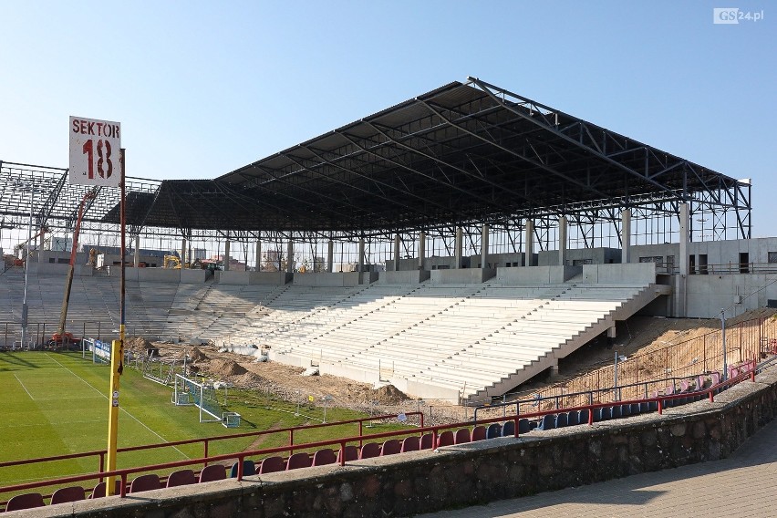 Co dzieje się na budowie stadionu przy ulicy Twardowskiego w Szczecinie? Sprawdzamy - 7.04.2020