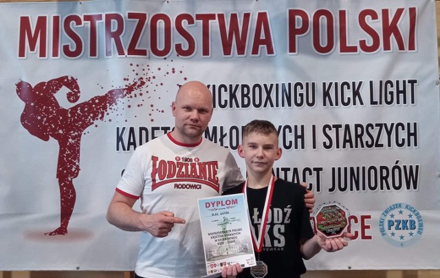 Alan Głyda - mistrz Polski z ŁKS i jego trener Grzegorz Goliński