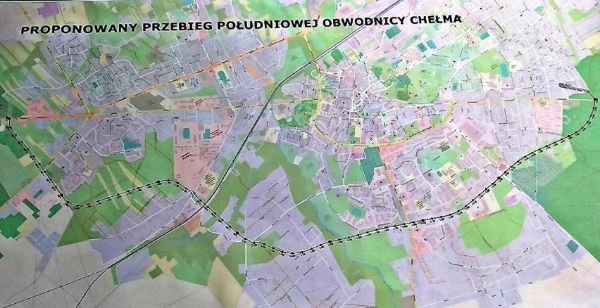 Proponowany przebieg południowej obwodnicy Chełma