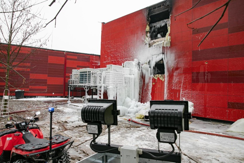 Spalony budynek Archiwum Urzędu Miasta Krakowa przy ulicy Na...