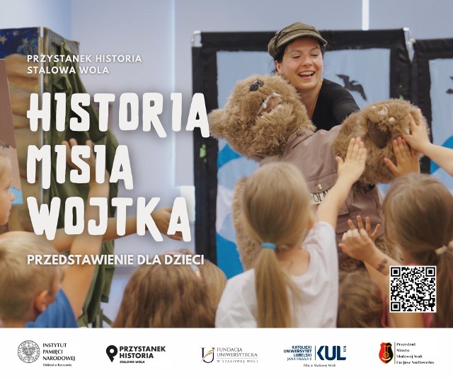 Plakat spektaklu "Historia Misia Wojtka"