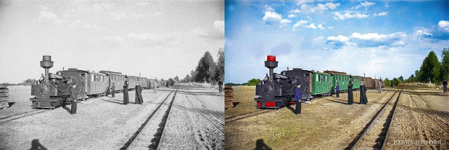Ostrołęka, lato 1937. Jeszcze jedno ujęcie stacji kolei wąskotorowej.