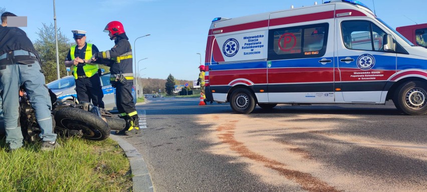 Wypadek w Koszalinie. Motocykl zderzył się z samochodem...