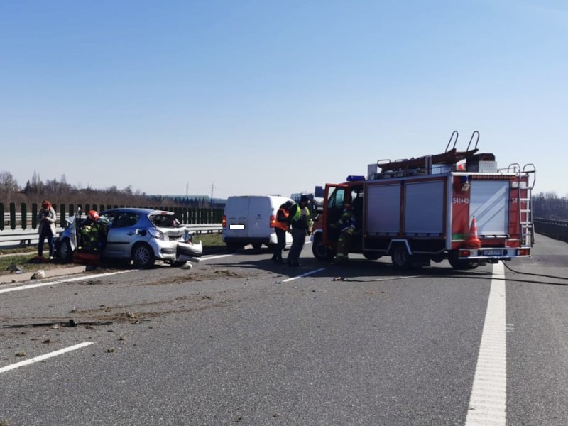 Wypadek na A1 w Śląskiem