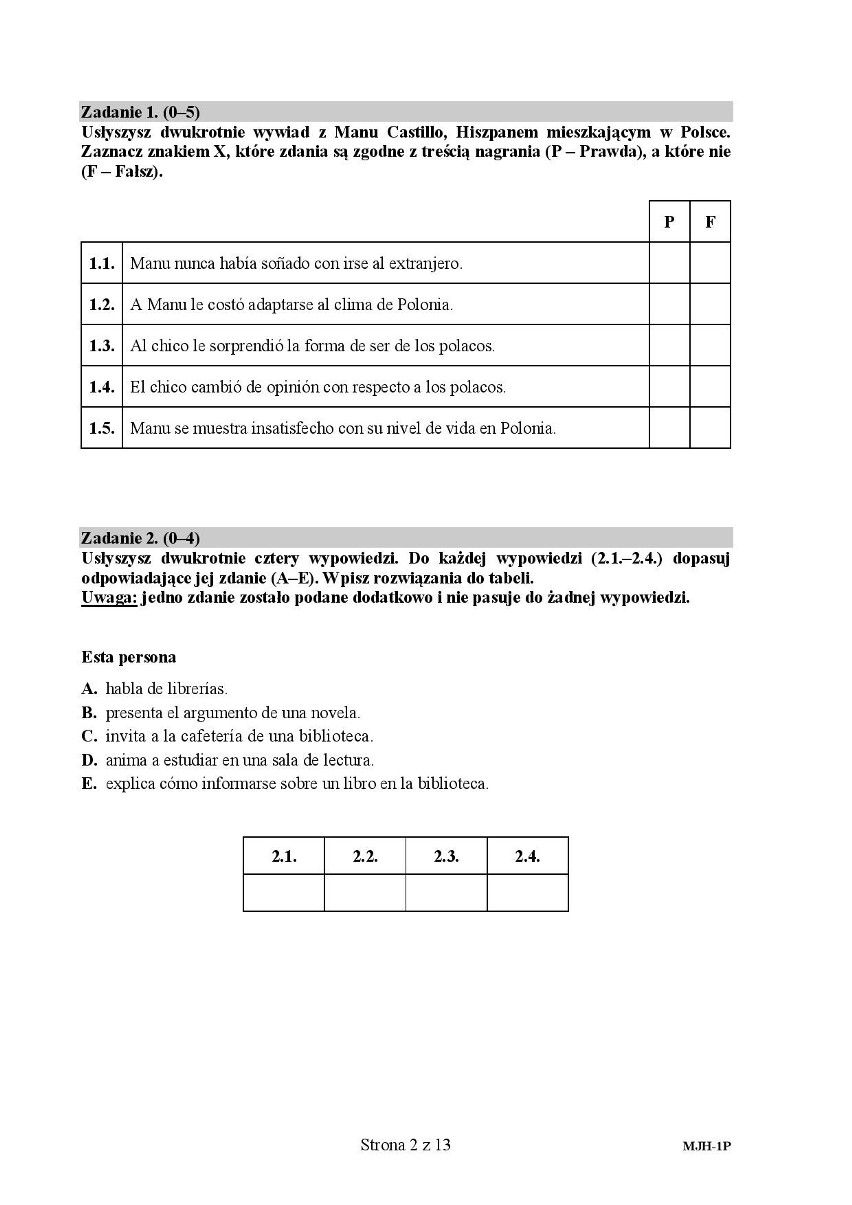 MATURA PRÓBNA 2020: Język hiszpański - poziom podstawowy. Zobacz arkusz maturalny z 6 kwietnia i klucz odpowiedzi z 15 kwietnia 2020 r.