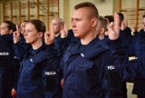 Nowi policjanci w łódzkiej policji. Ślubowanie na terenie OPP w Łodzi [ZDJĘCIA]