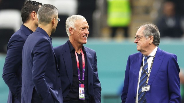 Selekcjoner reprezentacji Francji, Didier Deschamps i prezes FFF, Noël Le Graët (z prawej)