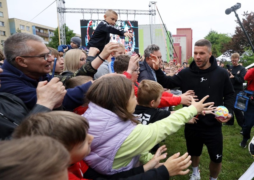 Główną postacią festynu był Lukas Podolski....