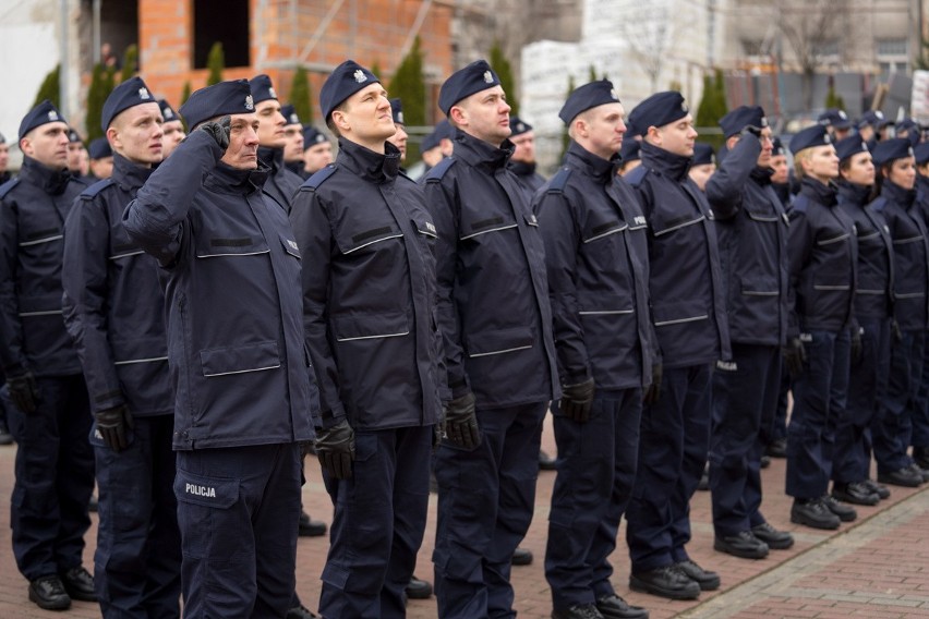 Ślubowanie 52 nowy policjantów w Komendzie Wojewódzkiej Policji w Bydgoszczy