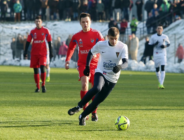 Adam Nagórski podczas testów w drużynie Pogoni Szczecin.