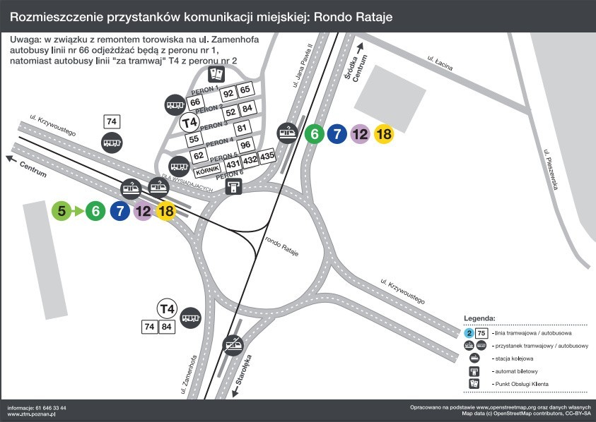 Rozmieszczenie przystanków komunikacji miejskiej podczas...