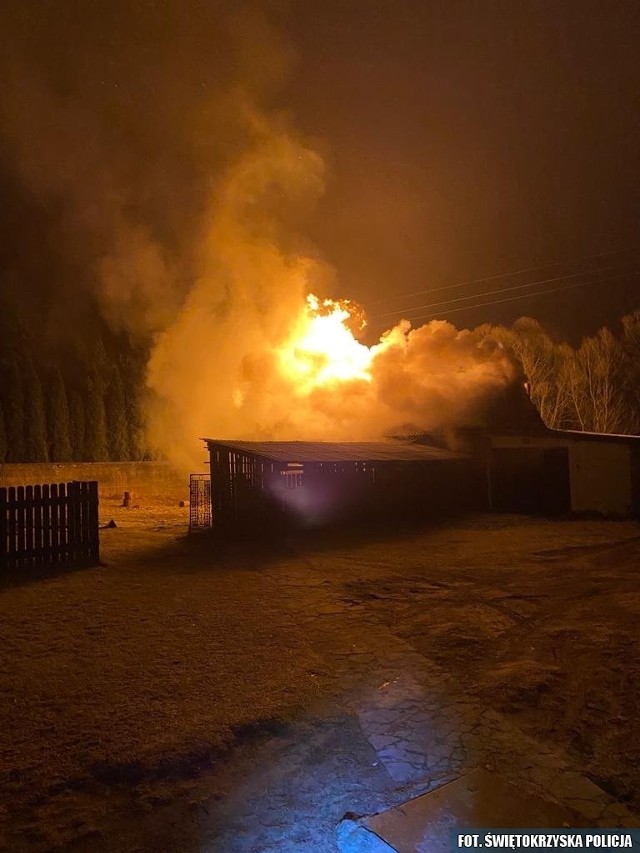Nocny pożar w Stąporkowie