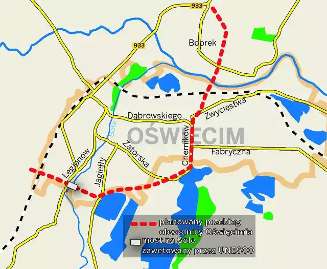 Obwodnica ma wpinać się w ul. Zatorską. Będzie łączyć się z obwodnicą prowadzącą do Bobrka (budowa zacznie się w tym roku).