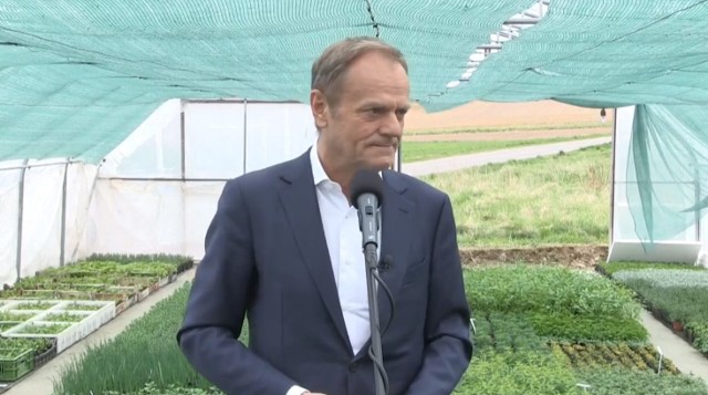 Donald Tusk w gospodarstwie w Korczynie k. Krosna