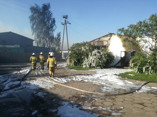 Pożar hali z meblami w Zakrzewie