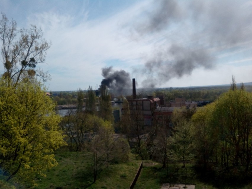 Pożar przy ul. Heyki w Szczecinie. Dym było widać z daleka