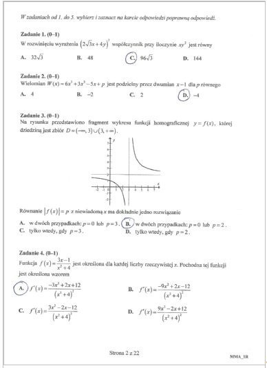 Matura 2016 z matematyki, poziom rozszerzony. ZADANIA TESTY ROZWIĄZANIA