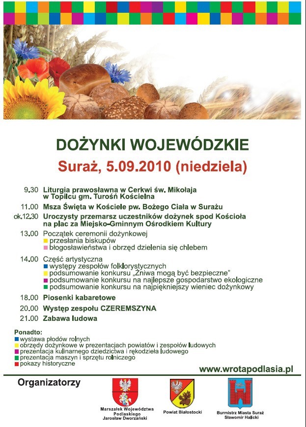 W niedzielę w Surażu odbędą się Wojewódzkie Dożynki