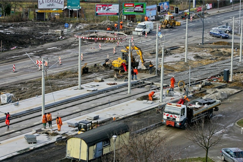 Budowa torowiska tramwajowego na Kozanowie. To ostatnia duża...