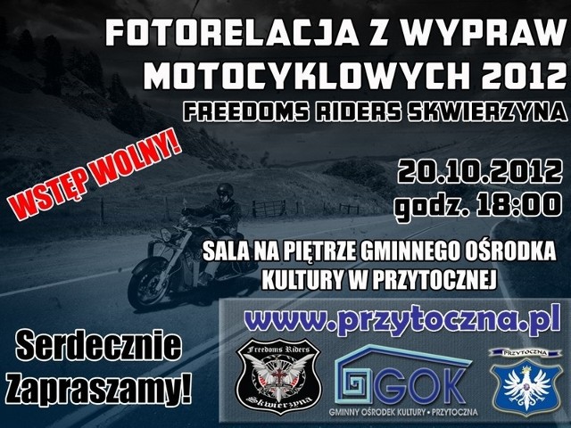 W sobotę w ośrodku kultury w Przytocznej odbędzie się spotkanie z motocyklistami z klubu Freedoms Riders ze Skwierzyny.