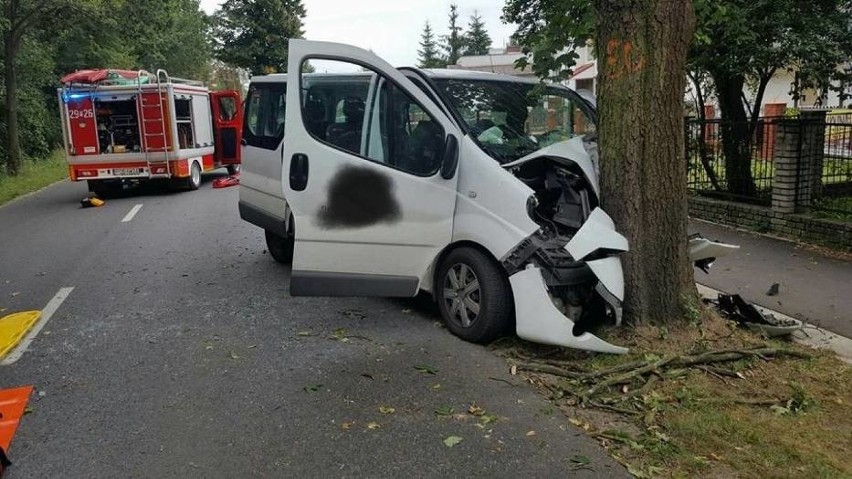 Bus roztrzaskał się na drzewie. 6 osób w szpitalu! [ZDJĘCIA]