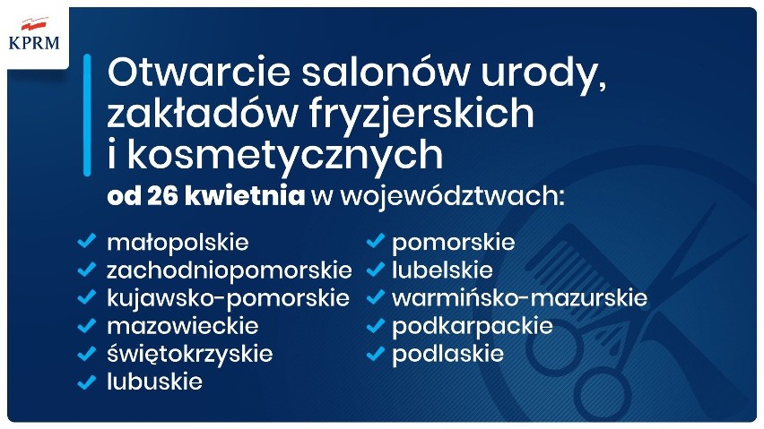 Zmiany w obostrzeniach. Od 26 kwietnia w Małopolsce otwiera się branża beauty, a dzieci z klas I-III wracają do szkół w systemie hybrydowym