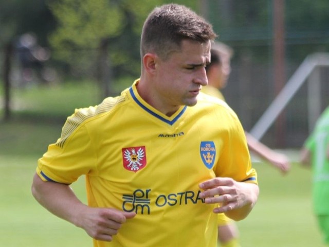 Karol Kamionowski strzelił dwie bramki dla ostrołęckiej Korony.