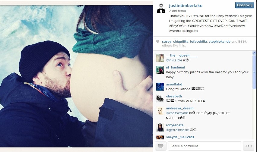 Justin Timberlake potwierdza: Jessica Biel jest w ciąży....