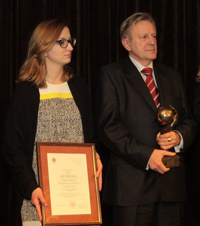Nagrodę dla Zakładów Automatyki Kombud odebrali rodzinnie Ryszard Szczygielski - współwłaściciel i założyciel firmy z córką Anną Szczygielską, członkiem zarządu firmy.