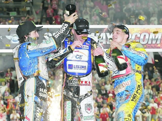 Podium gorzowskiej Grand Prix z zeszłego roku: Chris Holder, Martin Vaculik i Bartosz Zmarzlik. Czy w sobotę któryś z Polaków stanie na najwyższym stopniu podium?