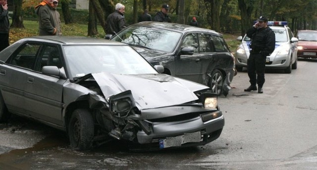 Po wypadku na ulicy Toporowskiego w Kielcach.