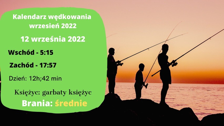 Oto kalendarz brań dla wędkarzy na drugą połowę września 2022. Zobacz, kiedy najlepiej wybrać się na ryby