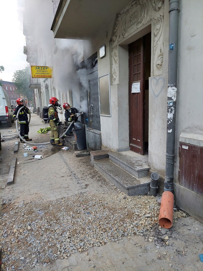 Pożar sklepu Słonko w Katowicach