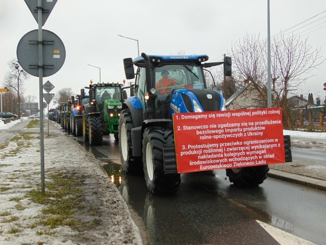 Zdjęcie ze styczniowego protestu rolników w Różanie pow. makowski