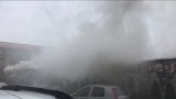 Pożar auta i warsztatu przy Jurowieckiej. Kłęby dymu spowiły centrum miasta (zdjęcia) 