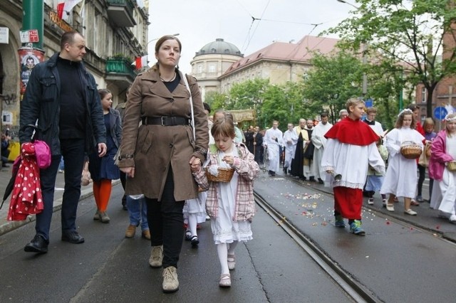 Procesja w centrum Poznania.